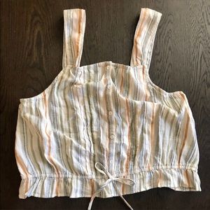 BP: Pintucked Tie Hem Tank Top